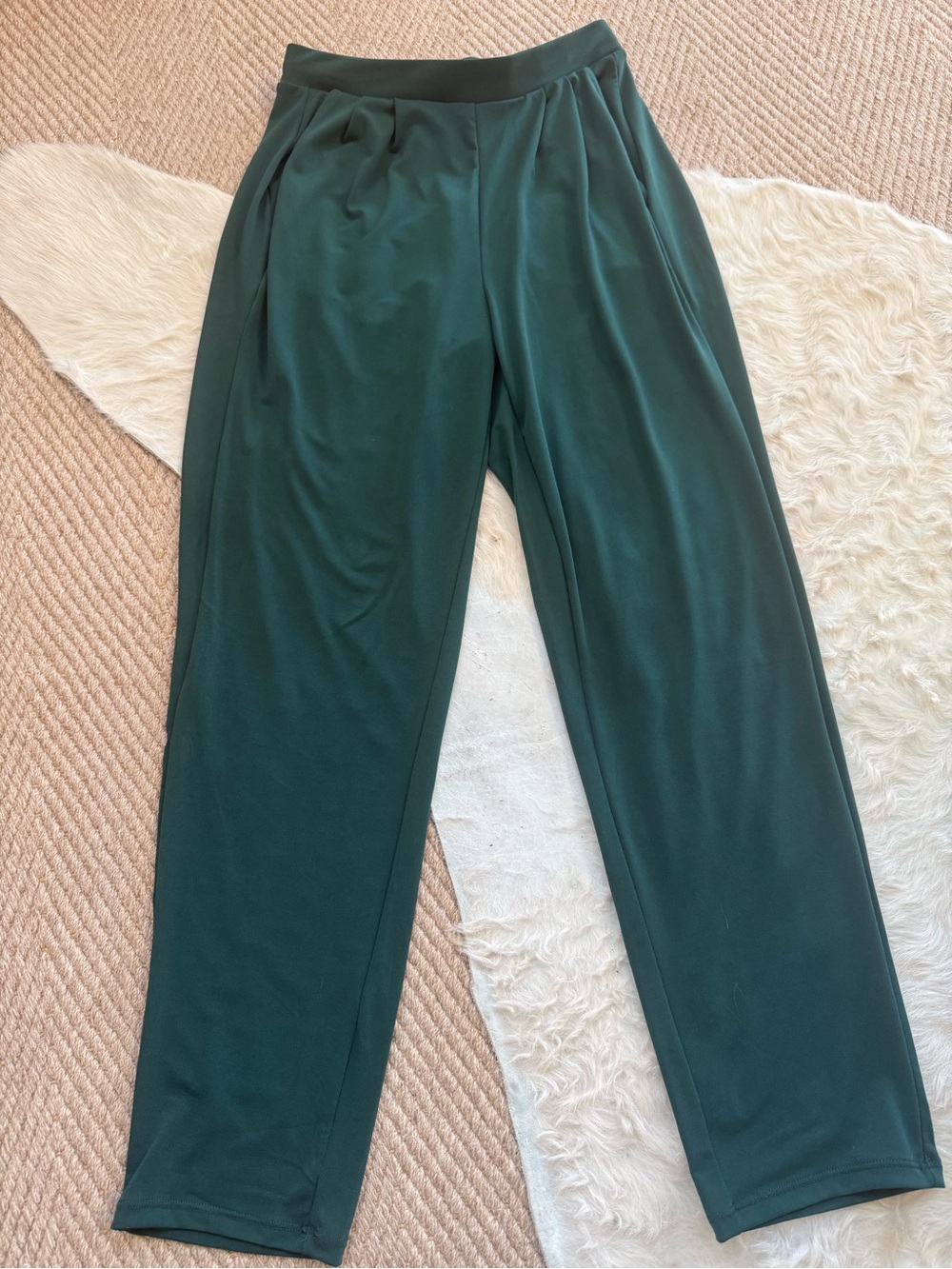 Zenana Dark Green Pleated Dress Pants